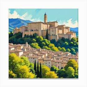 Urbino Italy Fauvist Painting Travel Poster Art Print 1 Canvas Print