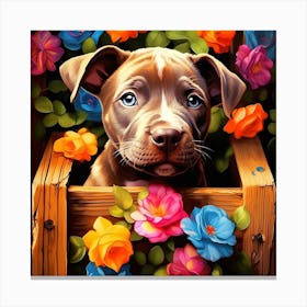 Puppy In A Box Canvas Print