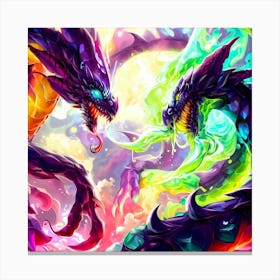 Two Dragons Fighting 3 Canvas Print