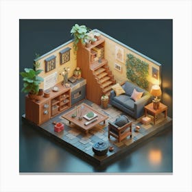 Isometric Art, house deream 3d 12 Canvas Print