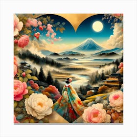 Creativel Geisha Illustration 163 Canvas Print