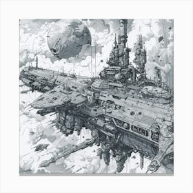 Futuristic Spaceship Canvas Print