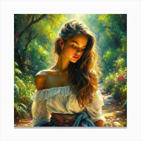 Girl In The Forest3 Canvas Print