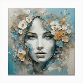 Woman With Flowers Canvas Print