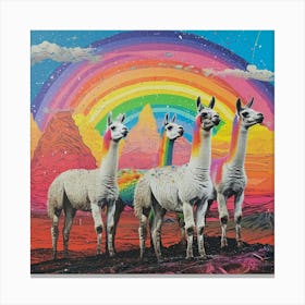 Rainbow Llama Collage 1 Canvas Print