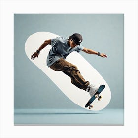 Skateboarder In The Air Canvas Print