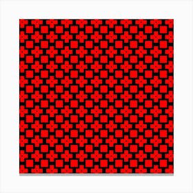 Pattern Red Black Texture Cross 1 Canvas Print