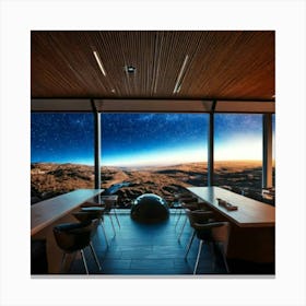 Firefly Futuristic Nordic Coffee Shop With A Cosmic View 60606 (2) Canvas Print