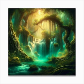 Waterfall In The Forest 1 Canvas Print