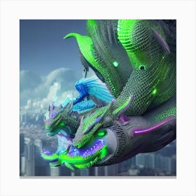 cyborg dragons Canvas Print