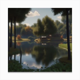 Pond In The Woods 1 Canvas Print