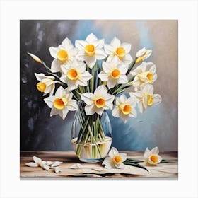 Daffodils In A Vase 13 Canvas Print