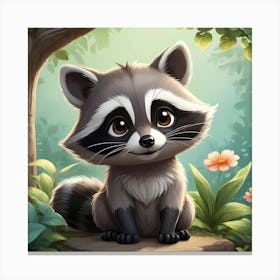 Playful Raccoon Canvas Print