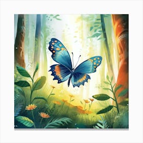 Butterfly In The Forest Canvas Print