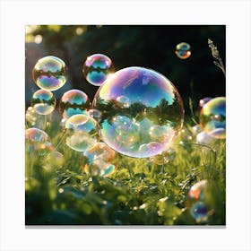 Bubbles In The Grass 2 Canvas Print