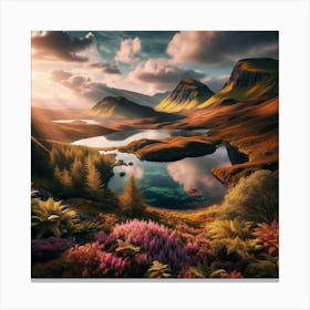 Sunset In The Scottish Highlands Canvas Print