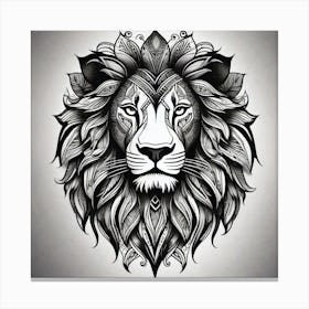 Lion Head Tattoo 5 Canvas Print