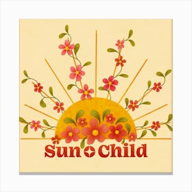 Floral Sun Child Canvas Print