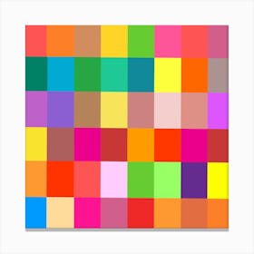 Colorful Rainbow Squares Patch Canvas Print