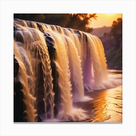 Waterfalls At Sunset Canvas Print