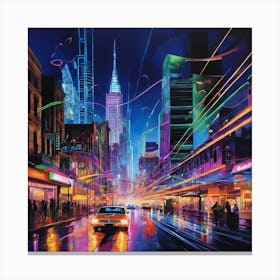 New York City At Night Canvas Print