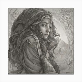 Woman With Long Hair Canvas Print