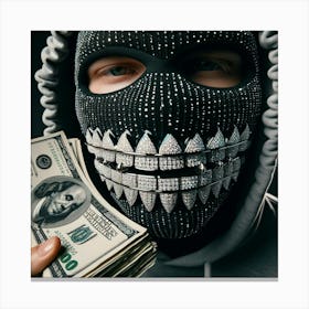 Gangster Holding Money Canvas Print