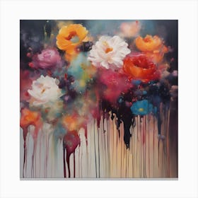 Dripping Flowers Canvas Print