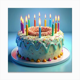 Birthday Cake With Candles 1 1 Canvas Print