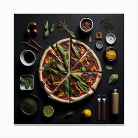 Pizza Props Knolling Layout (72) Canvas Print