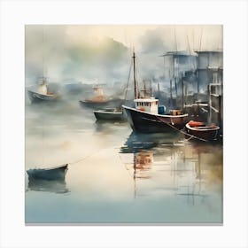 Boats In The Harbor Canvas Print