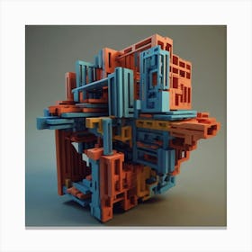 3d Model Of A Building 2 Canvas Print