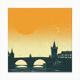 A Prague With Charles Bridge Minimal Illustratio 1720467905 4 Canvas Print