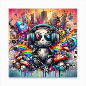 Psychedelic Teddy Bear Canvas Print