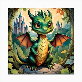 Dragon In The Forest Canvas Print