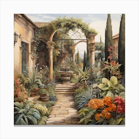 into the garden in the morning Canvas Print
