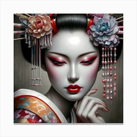 Japan Traditional Geisha Illustration By Ad 93 Canvas Print