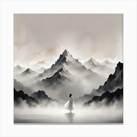 Girl In The Mountains Canvas Print