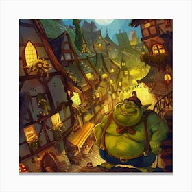 An Ogre In The Village Canvas Print