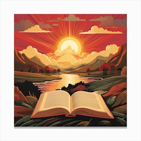 Reading the Bible Canvas Print