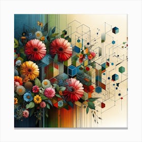 Abstract Flowers 3 Canvas Print