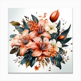 Floral Fusion Bold And Vivid Botanical Symphony Canvas Print