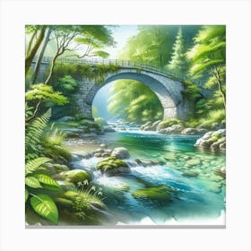 Bridge In The Forest Canvas Print