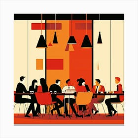 People At A Table Canvas Print