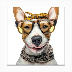 Dog With Glasses 16 Canvas Print