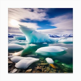 Icebergs In The Water 24 Canvas Print
