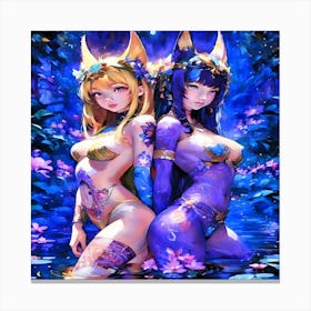 Two Anime Girls In Water-Drucke 07.12.2024--e4e61276 Canvas Print