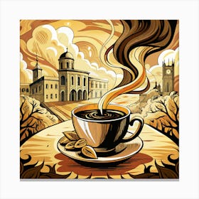 Coffee Cup With Steam Canvas Print