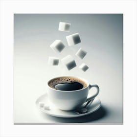 Sugar Cubes In A Cup Of Coffee 1 Canvas Print