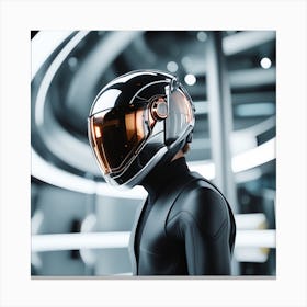 Futuristic Man In Helmet 1 Canvas Print